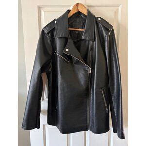 Lane Bryant Faux Leather Moto Jacket 22/24 Black
